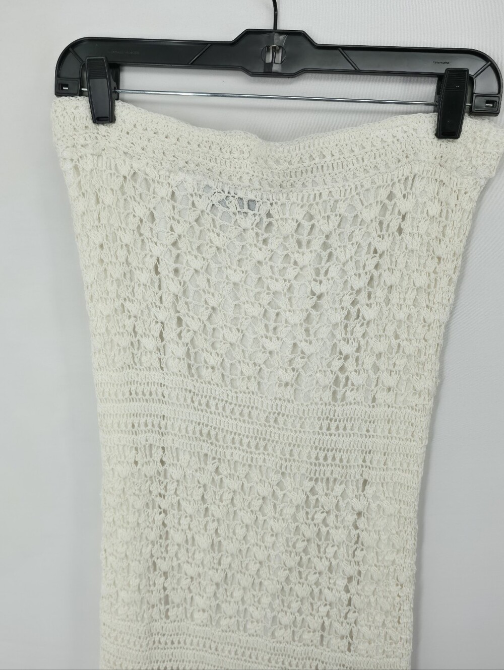 ❌️SOLD❌️M. Nicole Evening White Crochet Strapless Coastal Boho Maxi Dress Large - Picture 10 of 15